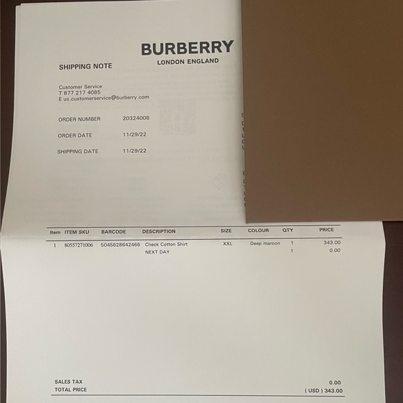 ** SOLD ** NWT BURBERRY Men's Deep Maroon IP Check Shirt Button Down Size XXL - Picture 8 of 9